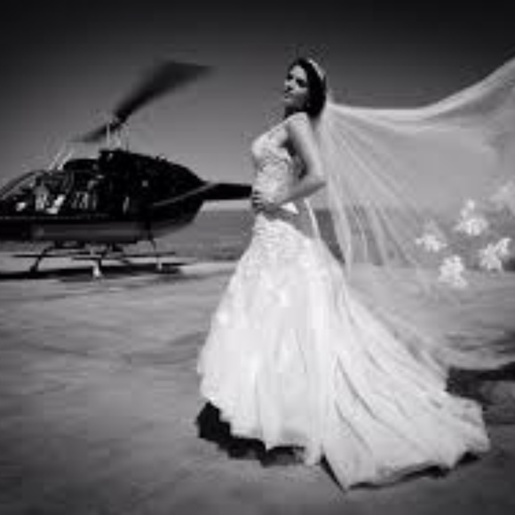 1920s Vintage Style Wedding Veil with 9 foot Cathedral Train - Picture 6 of 8